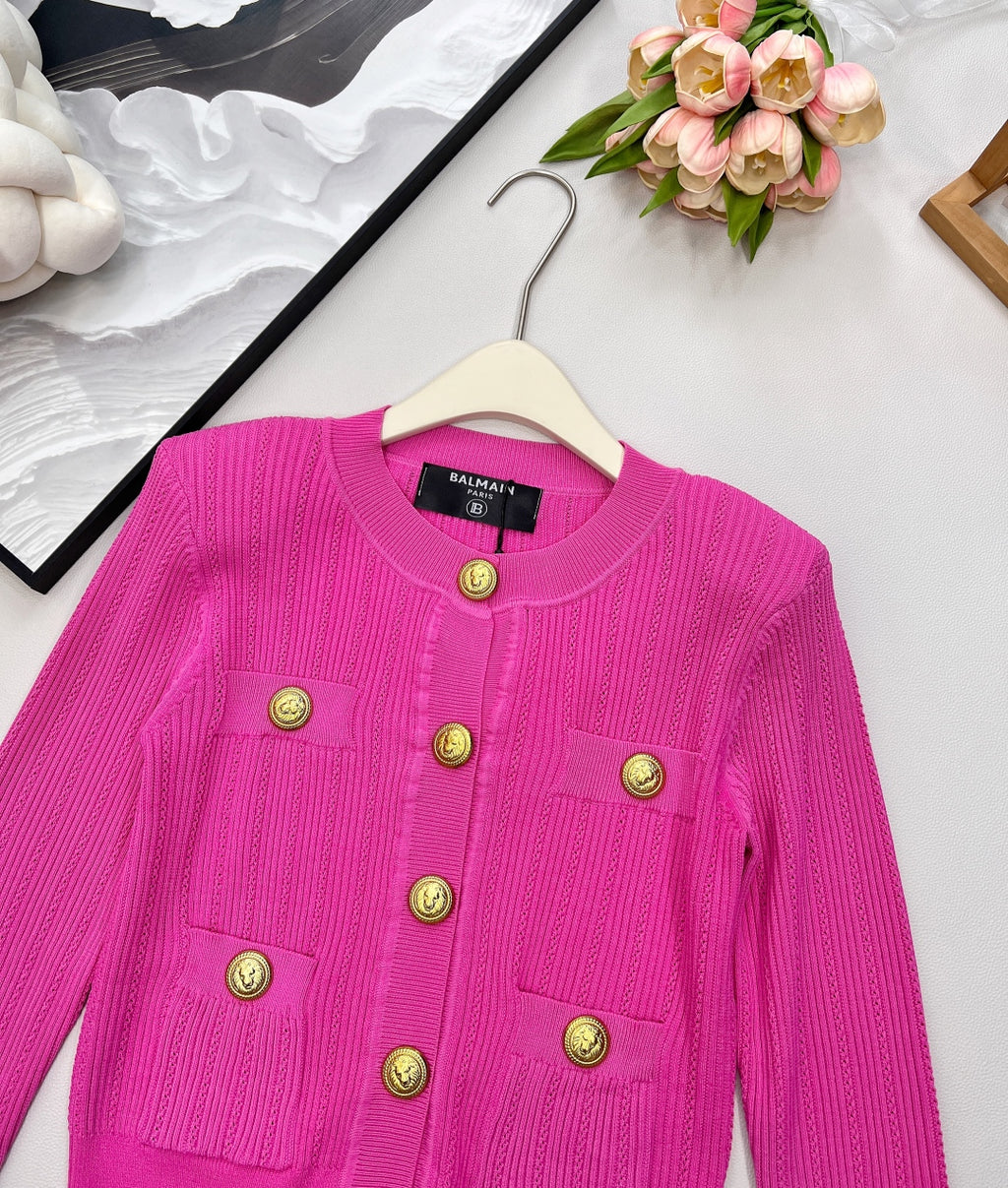 BLMN Luxury Knit Cardigan – Gold Button Edition