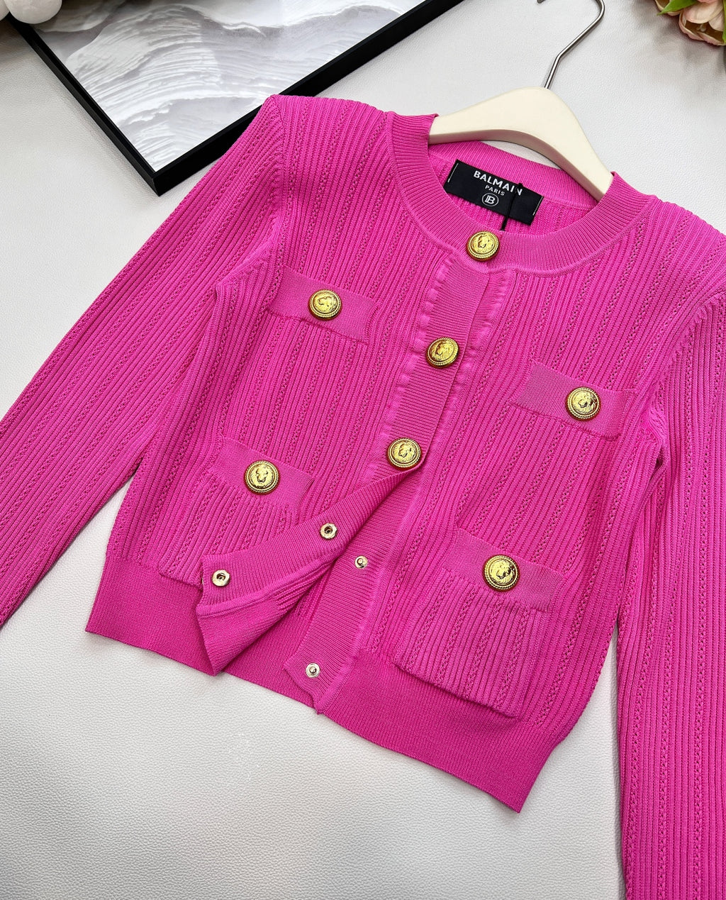 BLMN Luxury Knit Cardigan – Gold Button Edition