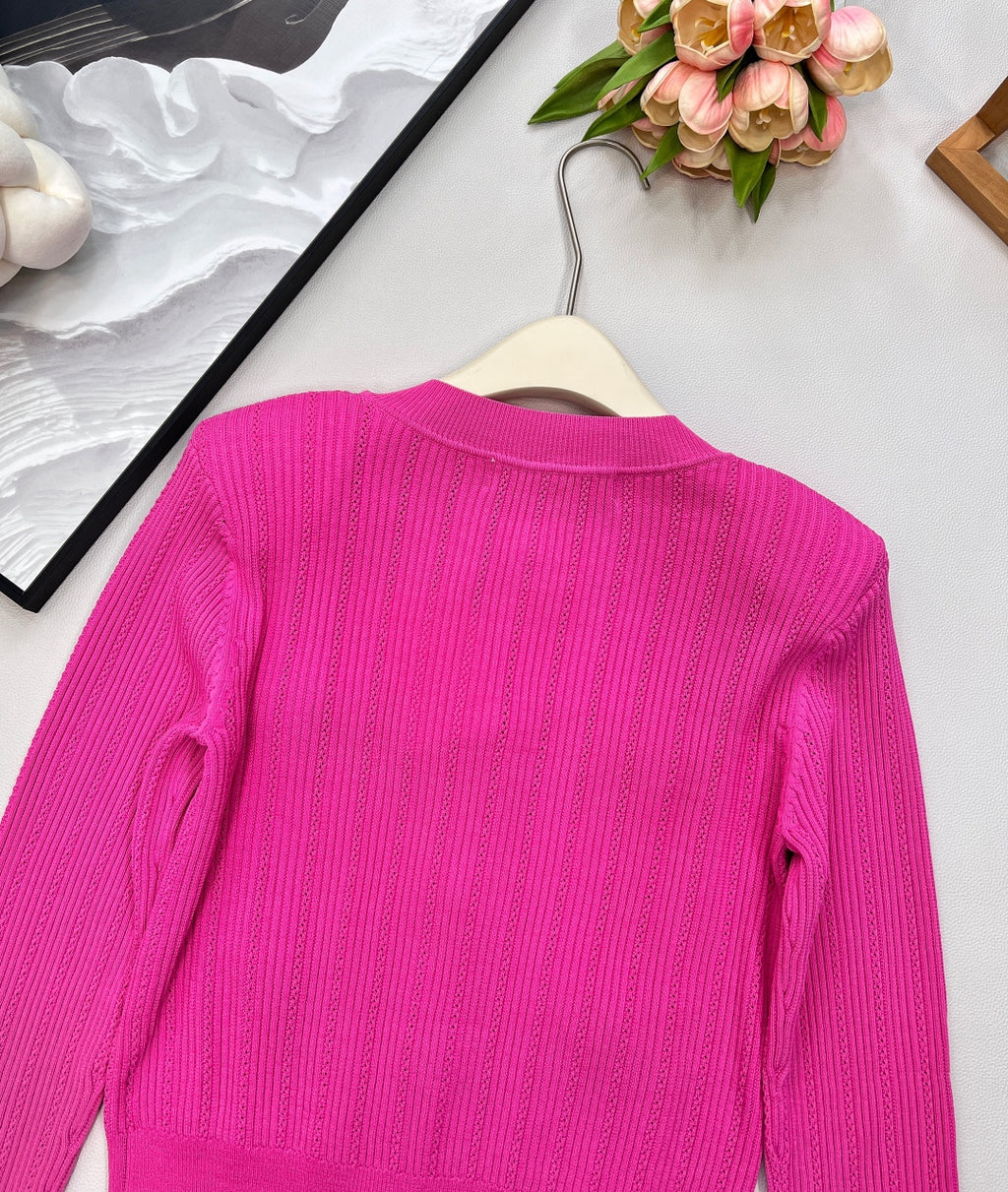 BLMN Luxury Knit Cardigan – Gold Button Edition