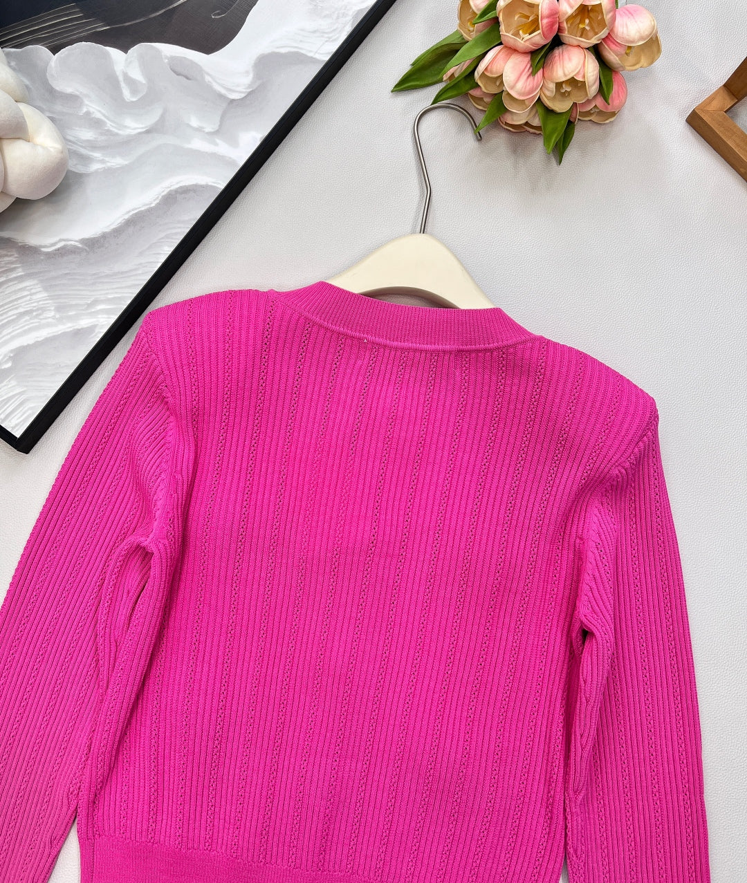 BLMN Luxury Knit Cardigan – Gold Button Edition