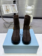 Classic Triangle Detail Slip-On Short Boots