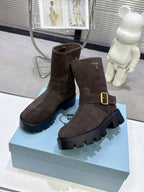 Classic Triangle Detail Slip-On Short Boots