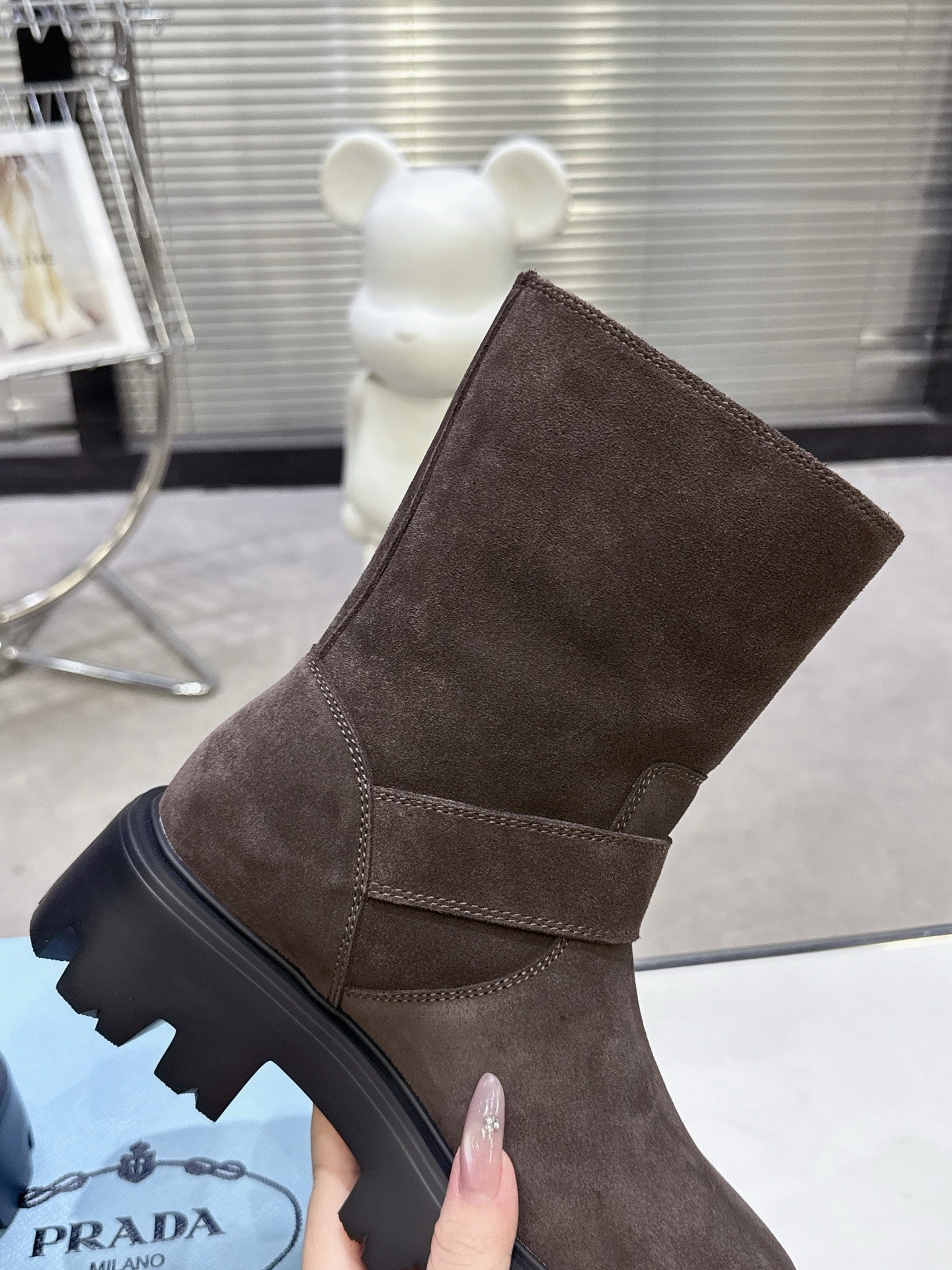 Classic Triangle Detail Slip-On Short Boots