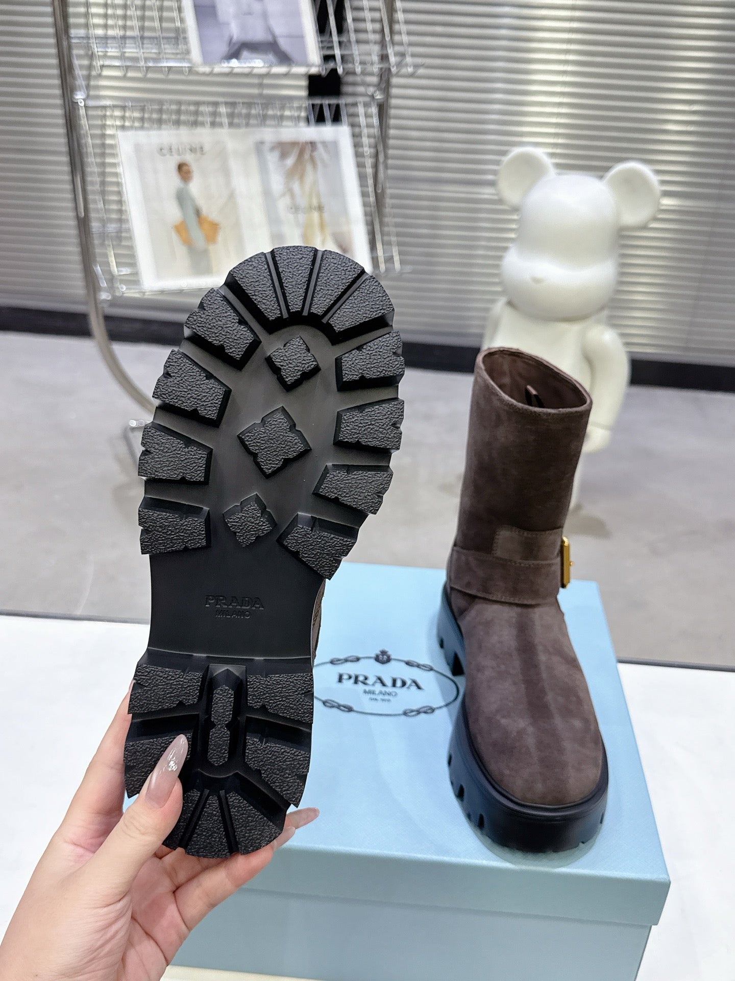 Classic Triangle Detail Slip-On Short Boots