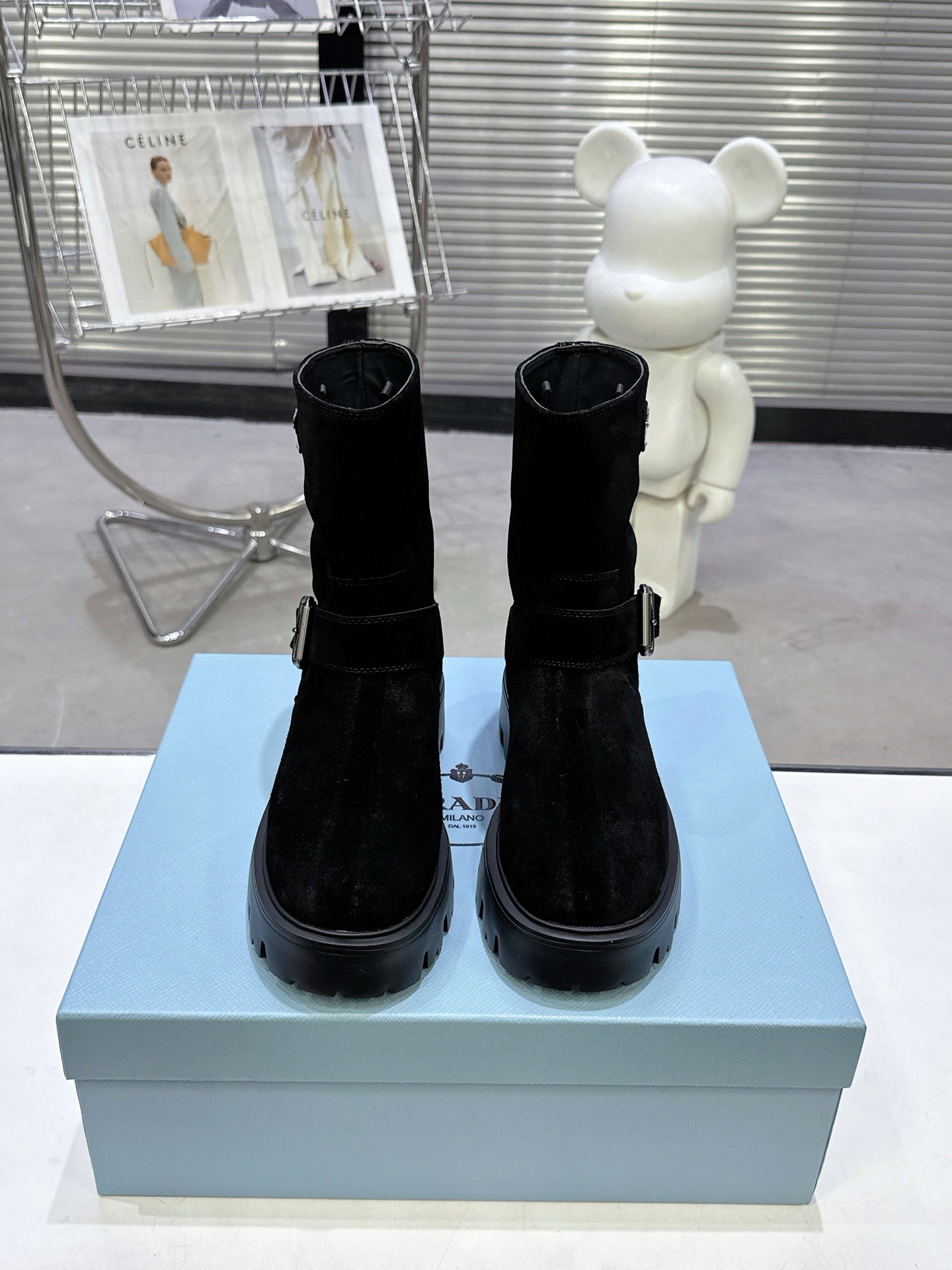 Classic Triangle Detail Slip-On Short Boots