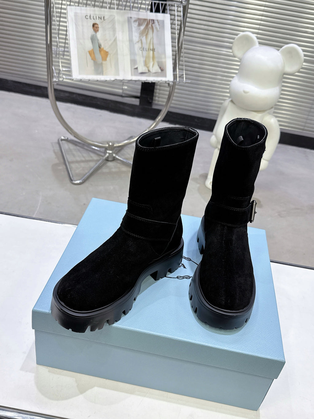 Classic Triangle Detail Slip-On Short Boots