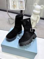 Classic Triangle Detail Slip-On Short Boots