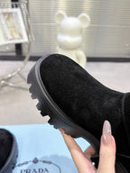 Classic Triangle Detail Slip-On Short Boots