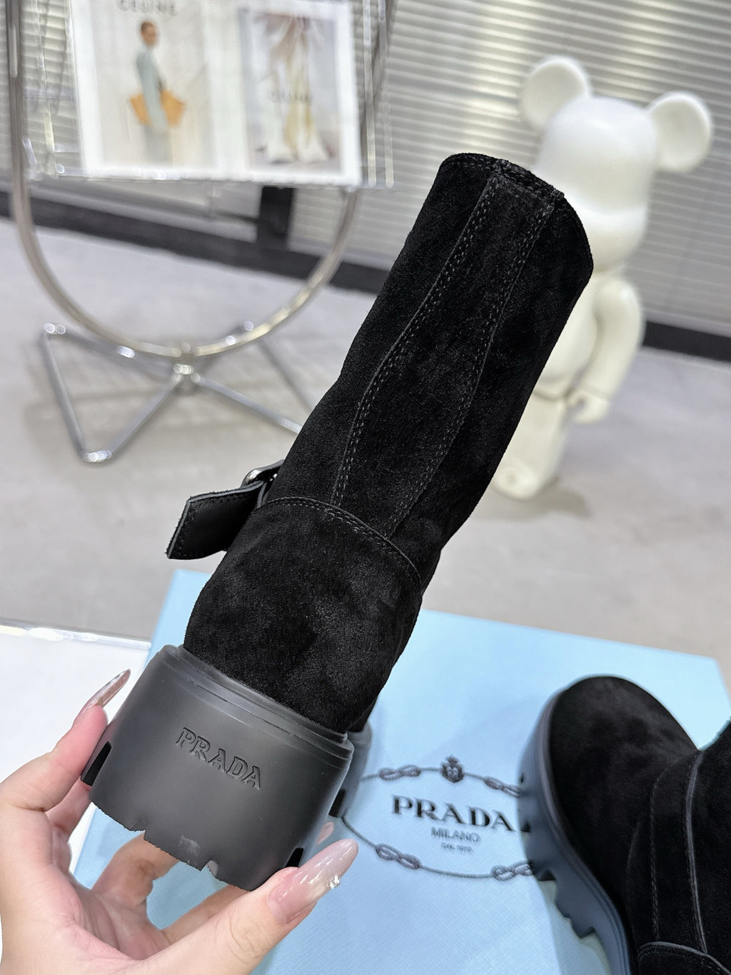 Classic Triangle Detail Slip-On Short Boots