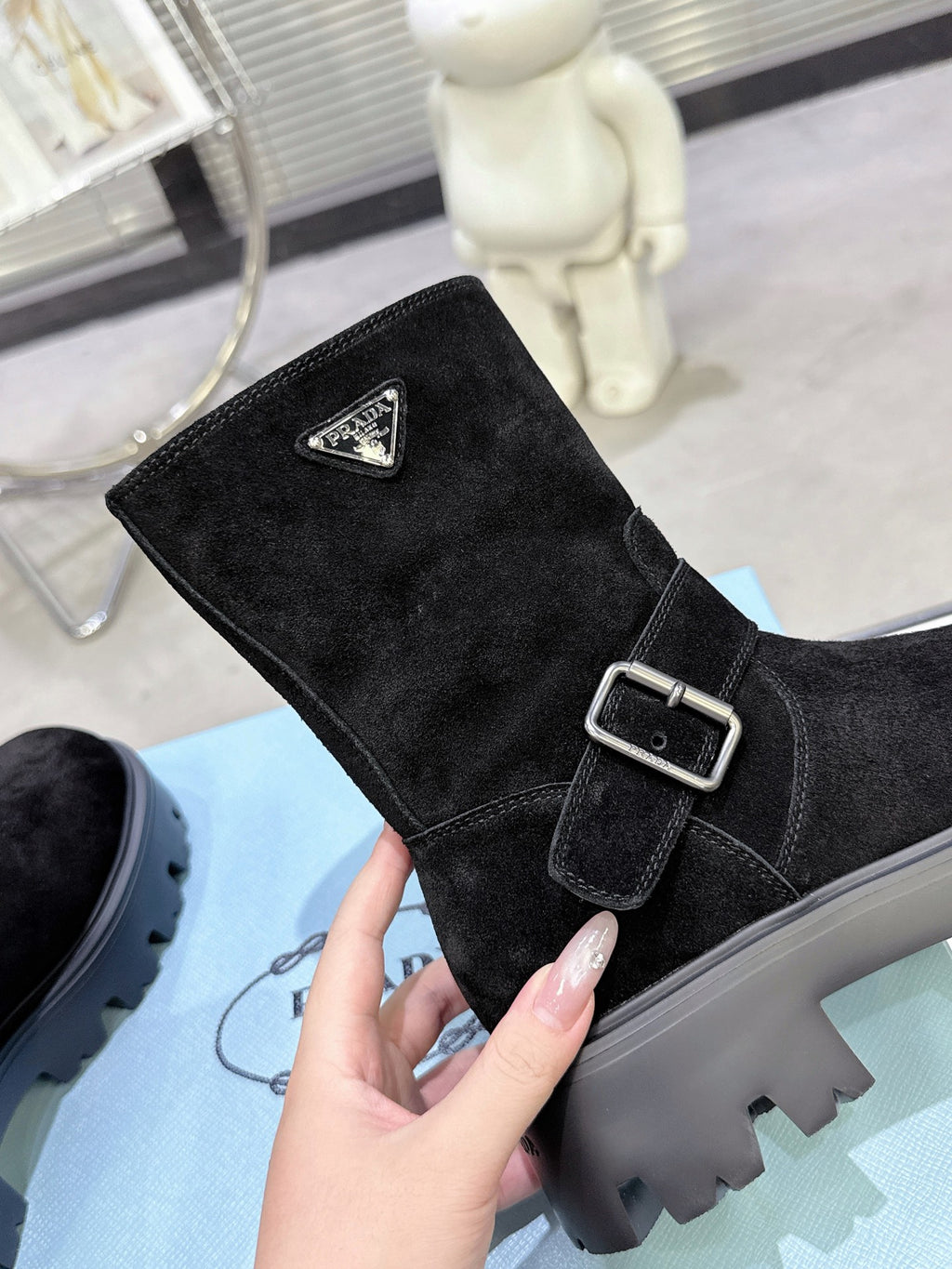 Classic Triangle Detail Slip-On Short Boots