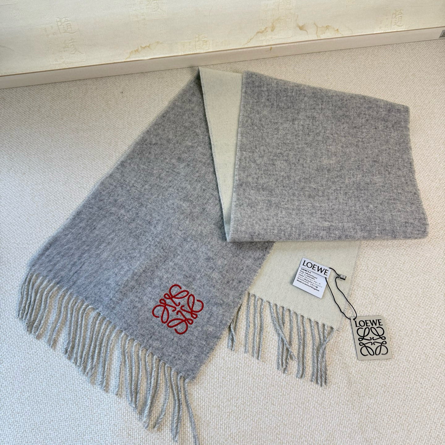 LW Double-Sided Colorblock Cashmere Scarf