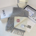 LW Double-Sided Colorblock Cashmere Scarf
