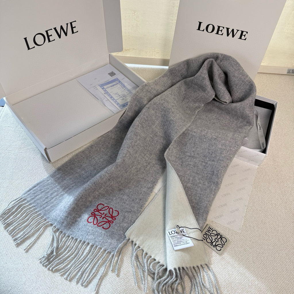 LW Double-Sided Colorblock Cashmere Scarf
