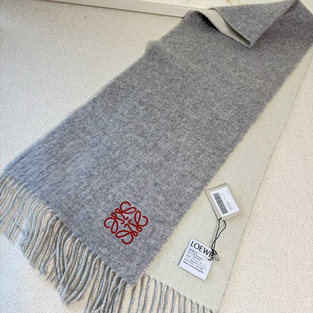LW Double-Sided Colorblock Cashmere Scarf