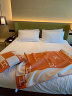 Luxury Premium Cashmere Jacquard Throw Blanket +Pillow