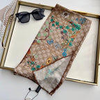 Silk Floral Scarf (90cm )