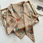 Silk Floral Scarf (90cm )
