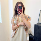 Silk Floral Scarf (90cm )