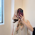 Silk Floral Scarf (90cm )