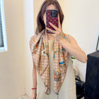 Silk Floral Scarf (90cm )