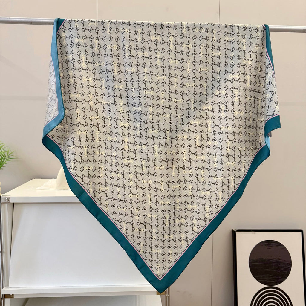 Silk Floral Scarf (90cm )