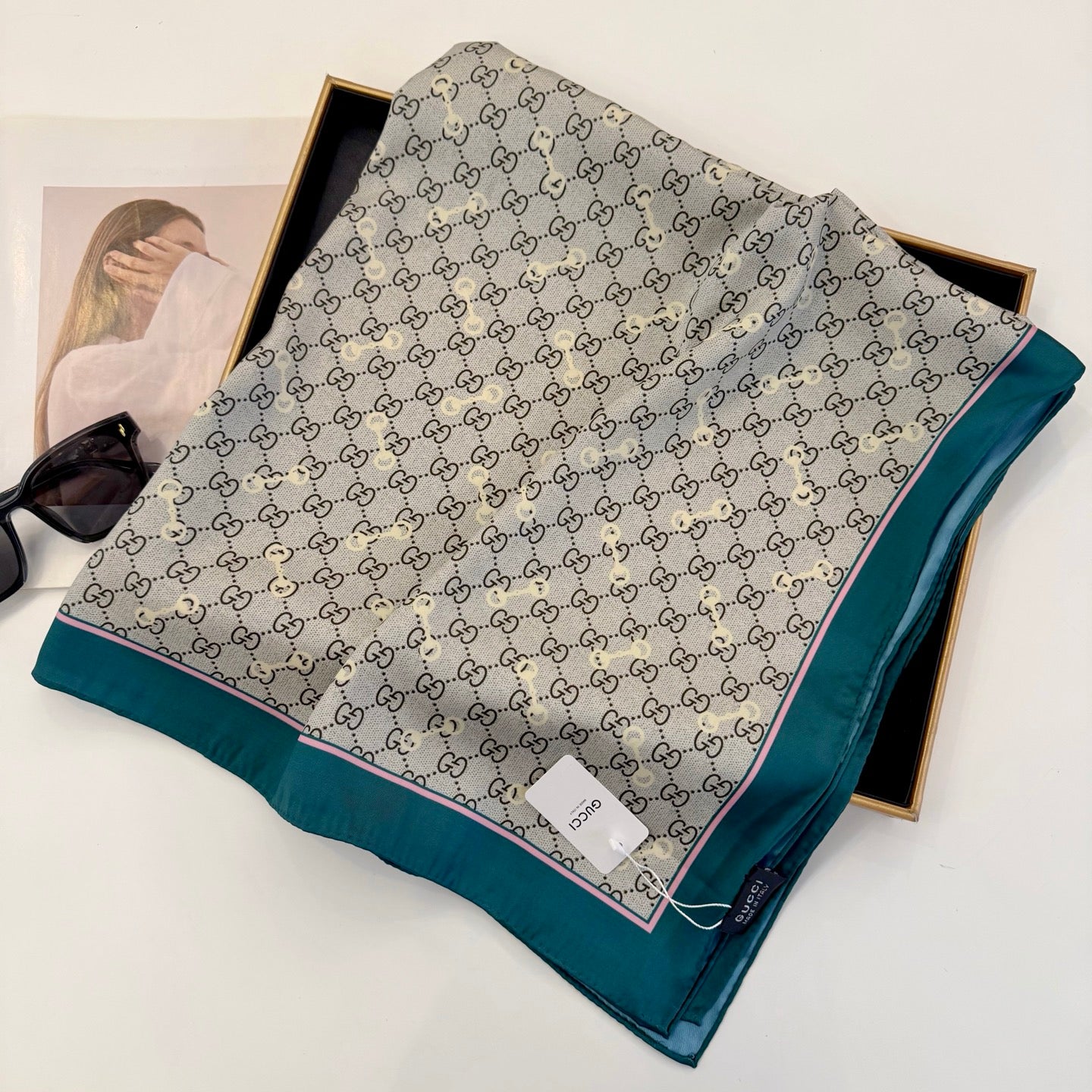 Silk Floral Scarf (90cm )