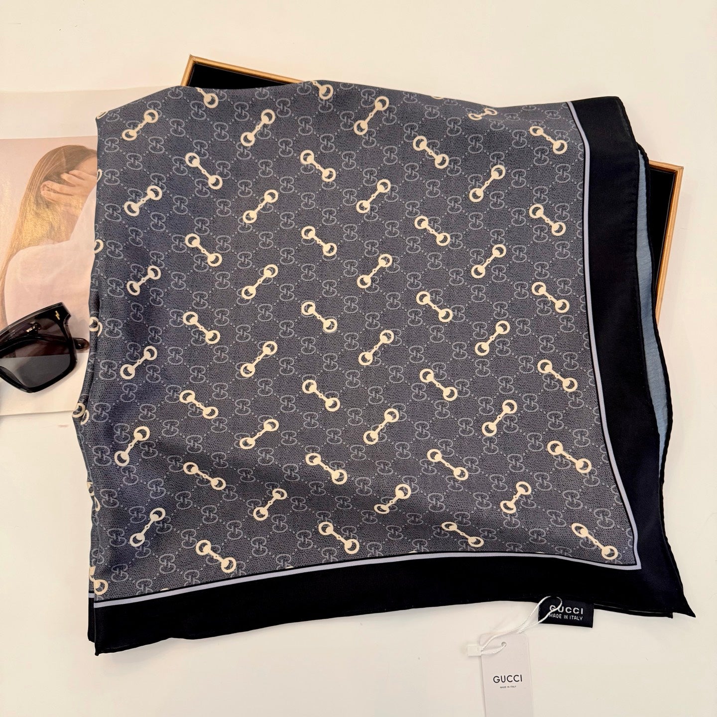 Silk Floral Scarf (90cm )