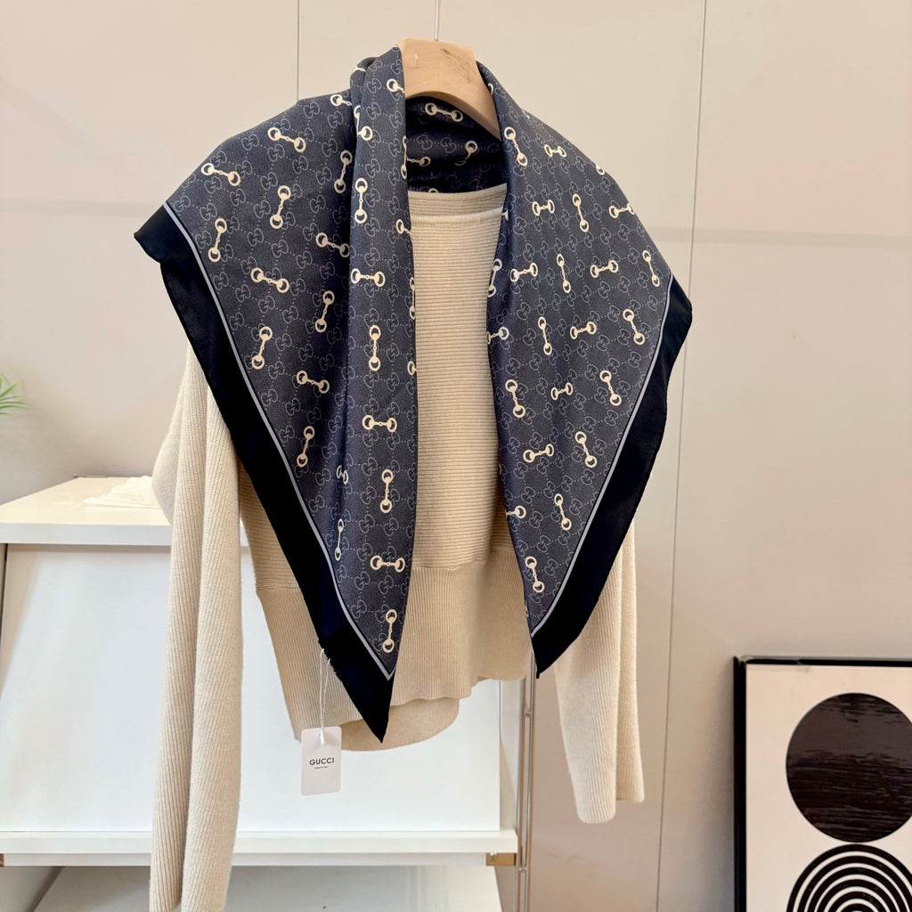 Silk Floral Scarf (90cm )