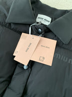 MM Premium Down Jacket with Printed Leather Collar