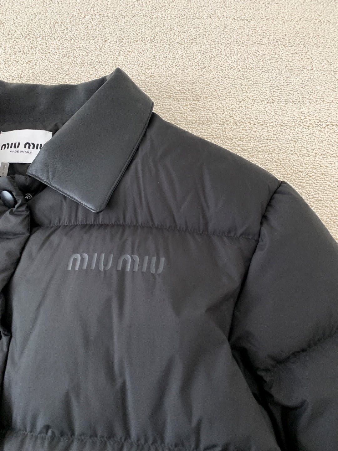 MM Premium Down Jacket with Printed Leather Collar