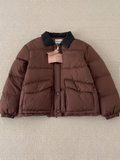 MM Premium Down Jacket with Printed Leather Collar