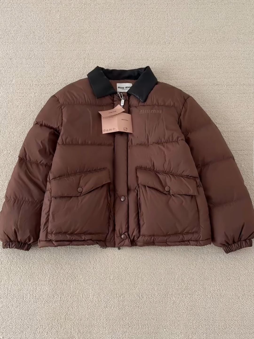 MM Premium Down Jacket with Printed Leather Collar