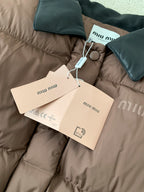 MM Premium Down Jacket with Printed Leather Collar