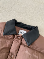 MM Premium Down Jacket with Printed Leather Collar
