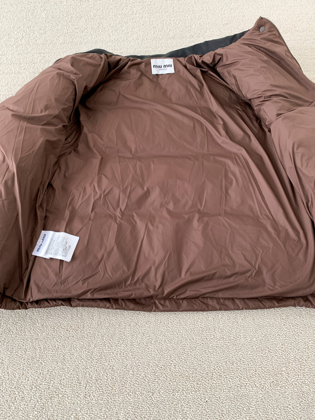 MM Premium Down Jacket with Printed Leather Collar