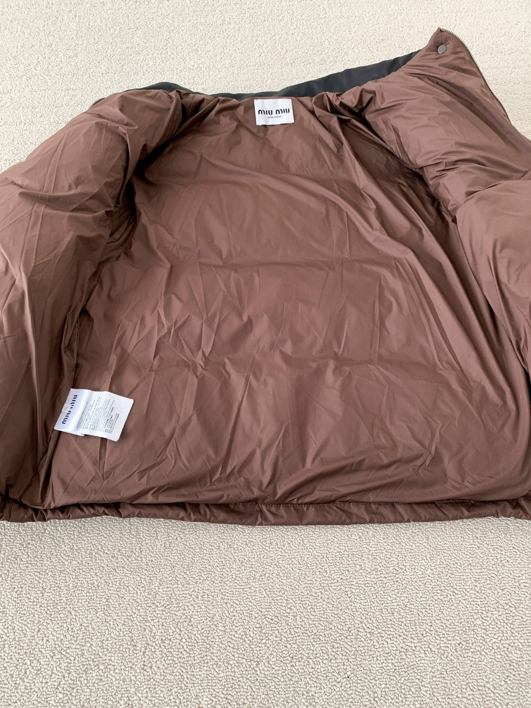 MM Premium Down Jacket with Printed Leather Collar