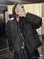 MM Premium Down Jacket with Printed Leather Collar