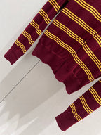Logo Striped Polo-Collar Knit Cardigan