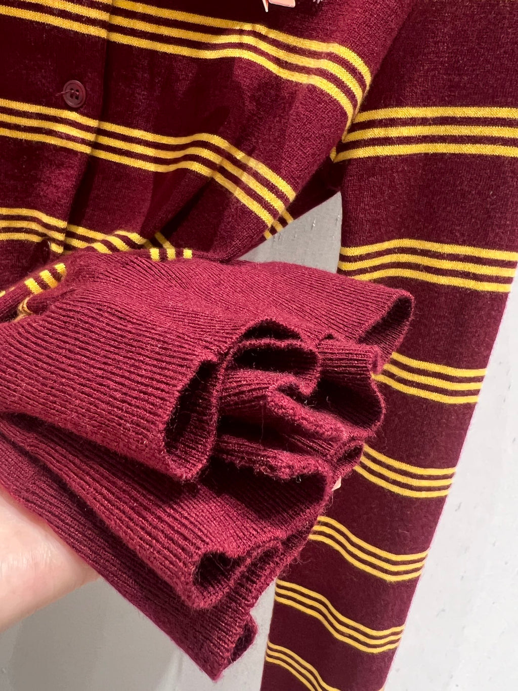Logo Striped Polo-Collar Knit Cardigan