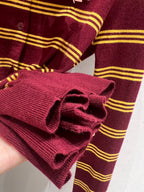 Logo Striped Polo-Collar Knit Cardigan