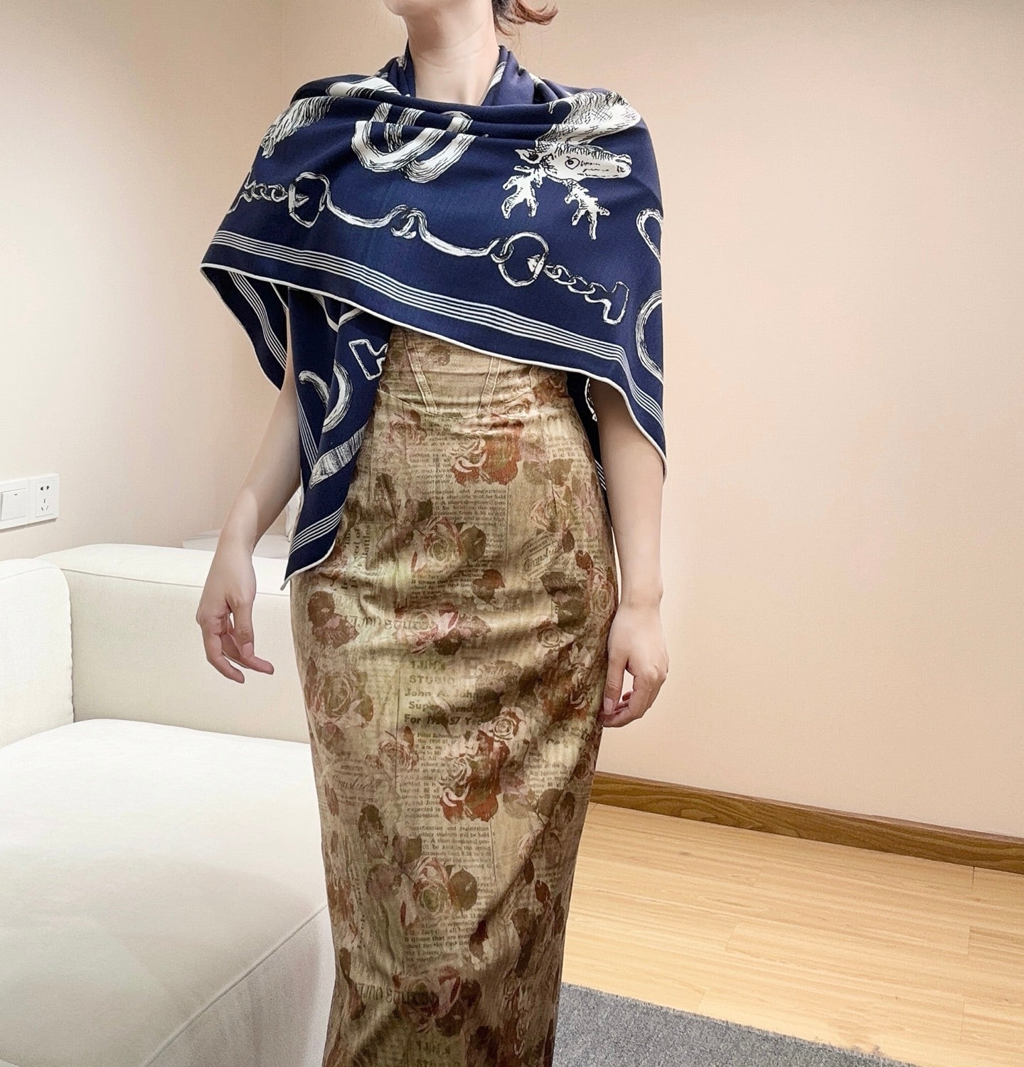 “Equestrian Story” Double-Sided Shawl (Premium Quality )