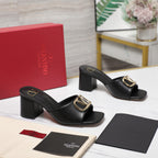Elegant Leather Slip-On Heels – 2025 Bestseller