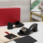 Elegant Leather Slip-On Heels – 2025 Bestseller