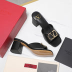 Elegant Leather Slip-On Heels – 2025 Bestseller