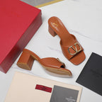 Elegant Leather Slip-On Heels – 2025 Bestseller