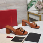 Elegant Leather Slip-On Heels – 2025 Bestseller