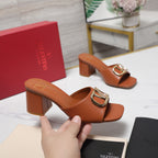 Elegant Leather Slip-On Heels – 2025 Bestseller