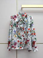 Floral Shirt & Pleated Skirt Set - 26SS Early Spring Collection  (top quality)