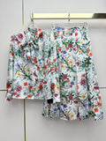 Floral Shirt & Pleated Skirt Set - 26SS Early Spring Collection  (top quality)