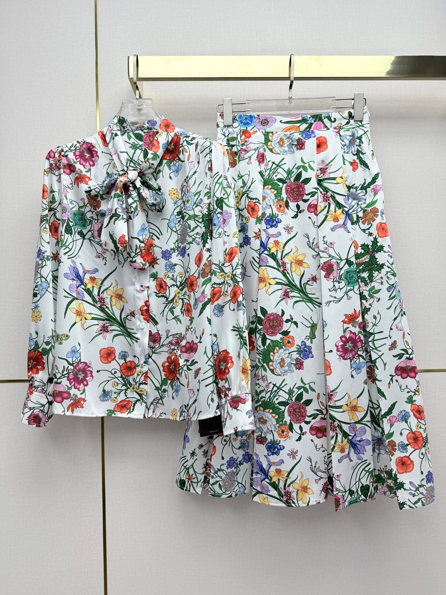 Floral Shirt & Pleated Skirt Set - 26SS Early Spring Collection  (top quality)